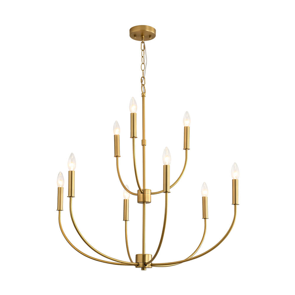 Mid - Century 9 - Light Candle Branch Chandelier - LightfixturesUAE