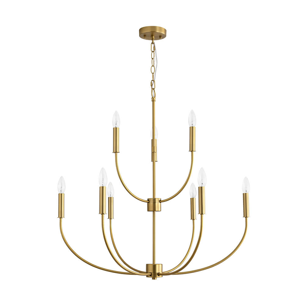 Mid - Century 9 - Light Candle Branch Chandelier - LightfixturesUAE