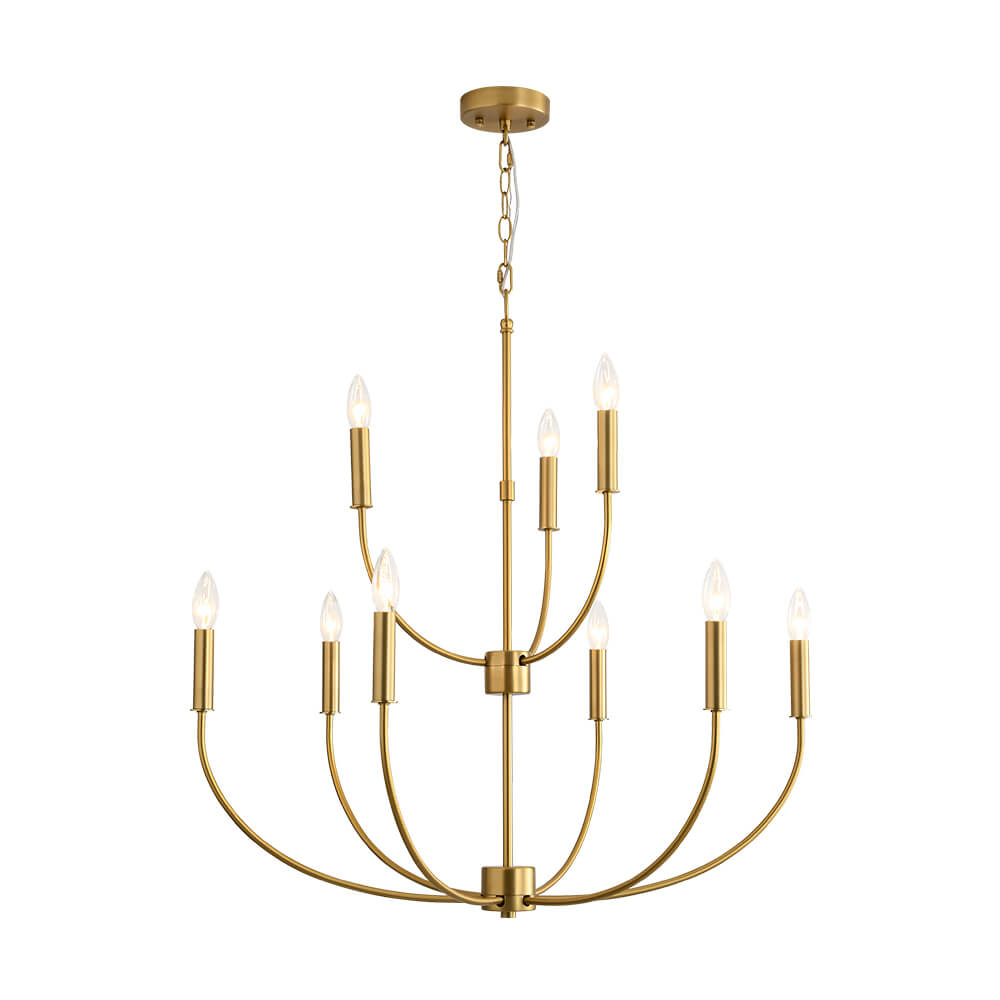 Mid - Century 9 - Light Candle Branch Chandelier - LightfixturesUAE