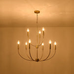 Mid - Century 9 - Light Candle Branch Chandelier - LightfixturesUAE