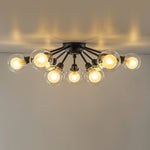 Mid - Century 9 - Light Glass Globe Sputnik Semi Flush Mount Ceiling Light - LightfixturesUAE