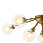 Mid - Century 9 - Light Glass Globe Sputnik Semi Flush Mount Ceiling Light - LightfixturesUAE