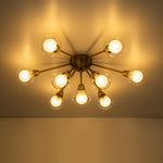 Mid - Century 9 - Light Glass Globe Sputnik Semi Flush Mount Ceiling Light - LightfixturesUAE