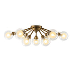 Mid - Century 9 - Light Glass Globe Sputnik Semi Flush Mount Ceiling Light - LightfixturesUAE