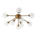 Mid - Century 9 - Light Glass Globe Sputnik Semi Flush Mount Ceiling Light - LightfixturesUAE