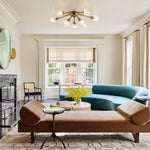 Mid - Century 9 - Light Glass Globe Sputnik Semi Flush Mount Ceiling Light - LightfixturesUAE