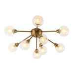 Mid - Century 9 - Light Glass Globe Sputnik Semi Flush Mount Ceiling Light - LightfixturesUAE