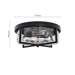 Mid - century Drum Flush Mount Seeded Glass Ceiling Light - LightfixturesUAE