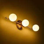 Mid - century Milky Glass Globe Linear Vanity Wall Sconce - LightfixturesUAE