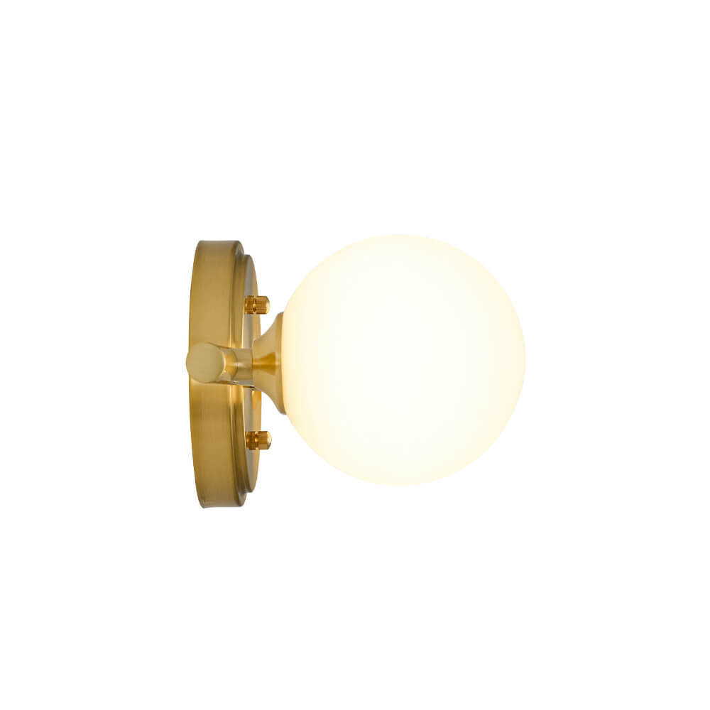 Mid - century Milky Glass Globe Linear Vanity Wall Sconce - LightfixturesUAE