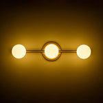 Mid - century Milky Glass Globe Linear Vanity Wall Sconce - LightfixturesUAE