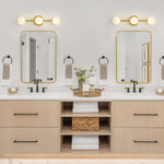 Mid - century Milky Glass Globe Linear Vanity Wall Sconce - LightfixturesUAE