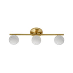 Mid - century Milky Glass Globe Linear Vanity Wall Sconce - LightfixturesUAE