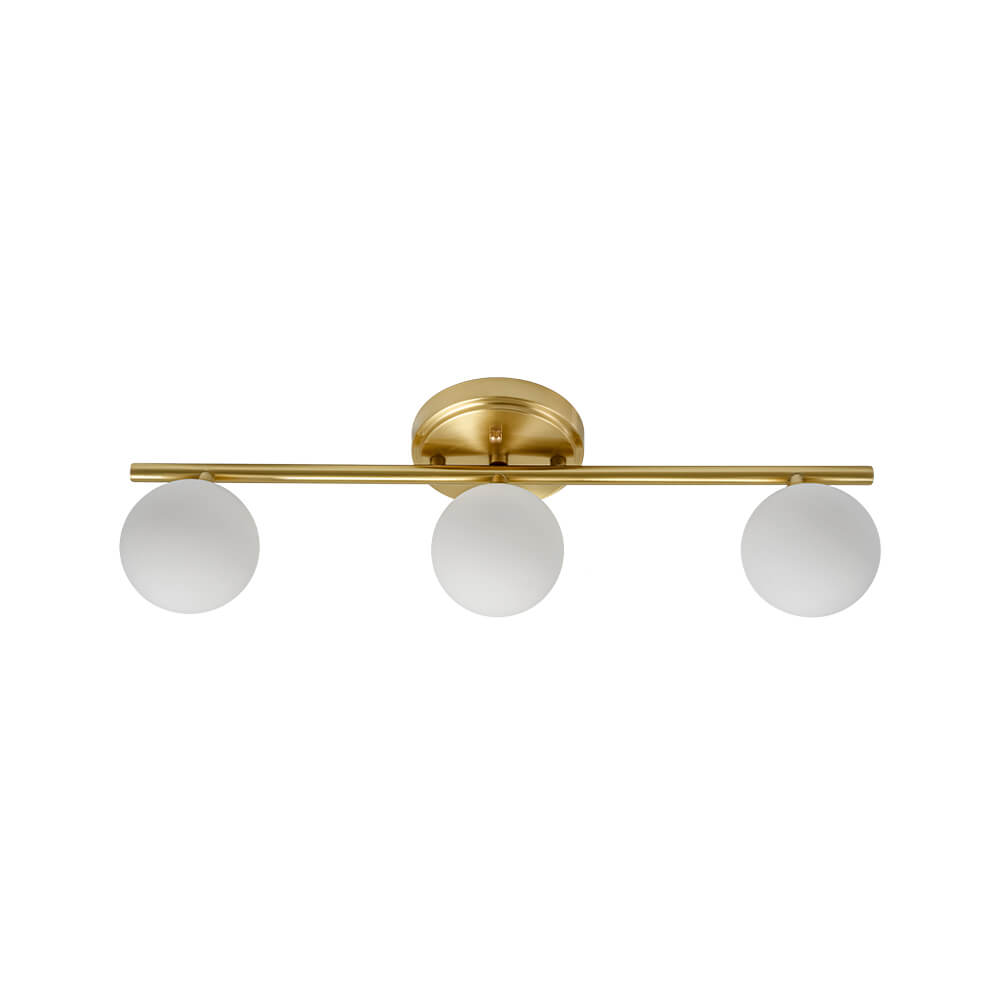 Mid - century Milky Glass Globe Linear Vanity Wall Sconce - LightfixturesUAE