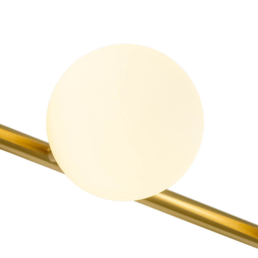 Mid - century Milky Glass Globe Linear Vanity Wall Sconce - LightfixturesUAE