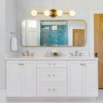 Mid - century Milky Glass Globe Linear Vanity Wall Sconce - LightfixturesUAE