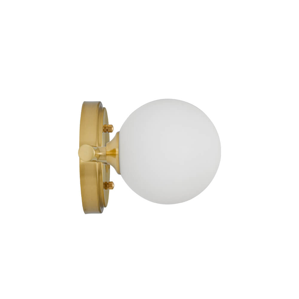 Mid - century Milky Glass Globe Linear Vanity Wall Sconce - LightfixturesUAE