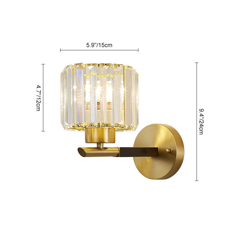 Mid - Century Modern 1 - Light Crystal Wall Sconce - LightfixturesUAE