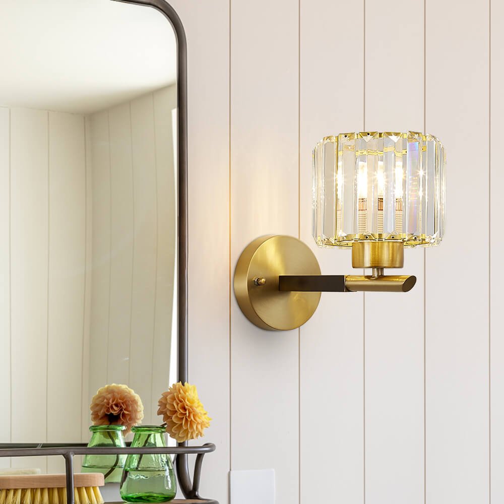 Mid - Century Modern 1 - Light Crystal Wall Sconce - LightfixturesUAE