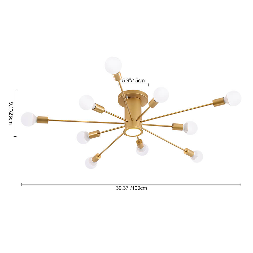 Mid Century Modern 10 - Light Sputnik Ceiling Light - LightfixturesUAE