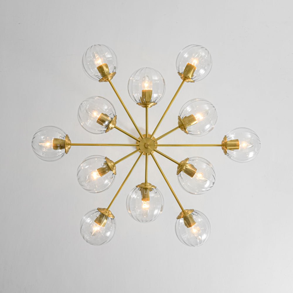 Mid - Century Modern 12 - Light 2 - Tiered Sputnik Glass Globe Chandelier - LightfixturesUAE