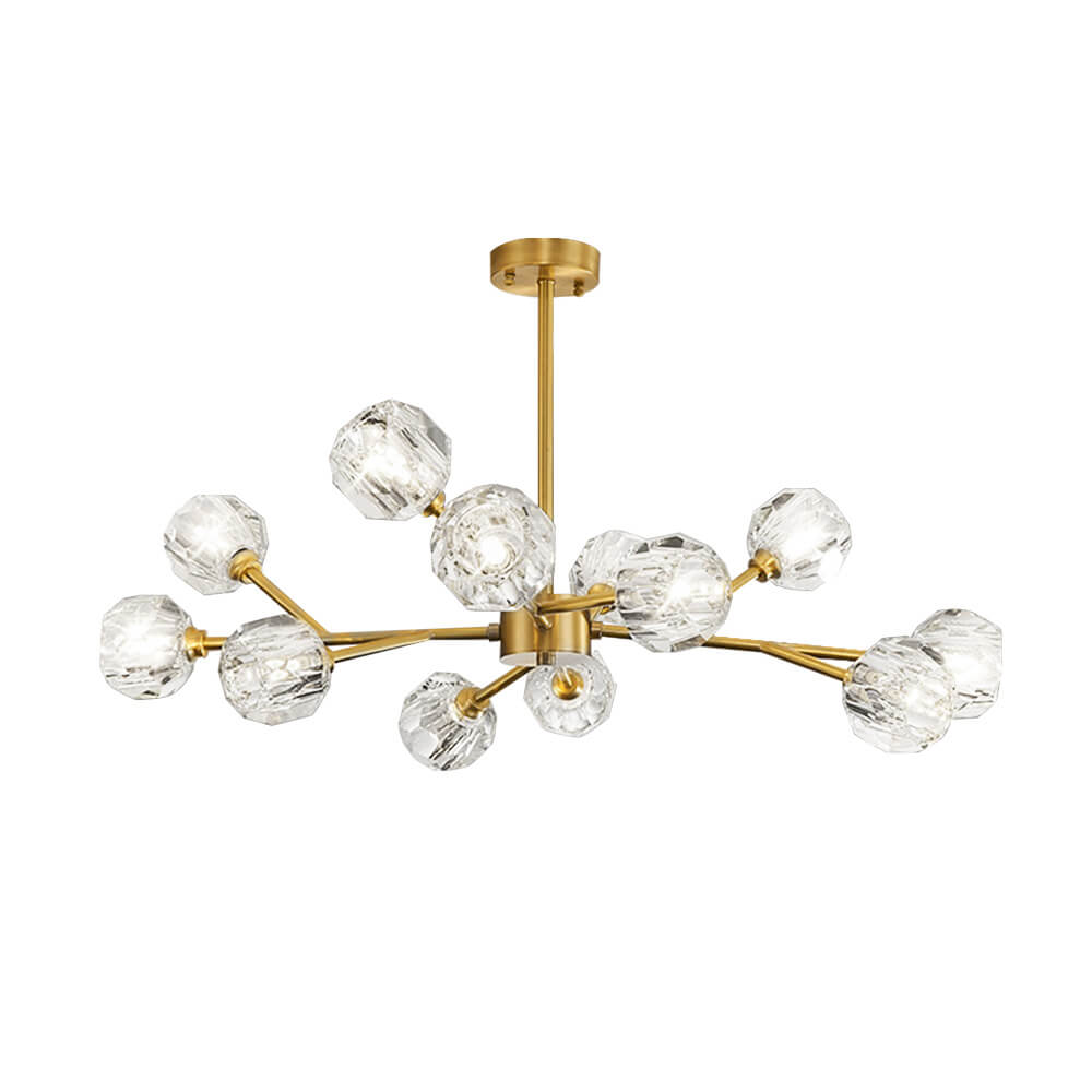 Mid - Century Modern 12 - Light Sputnik Crystal Chandelier - LightfixturesUAE