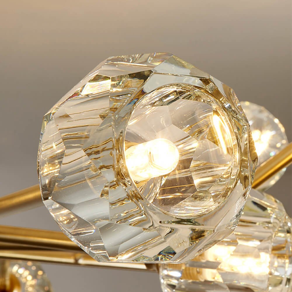 Mid - Century Modern 12 - Light Sputnik Crystal Chandelier - LightfixturesUAE