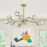 Mid - Century Modern 12 - Light Sputnik Crystal Chandelier - LightfixturesUAE