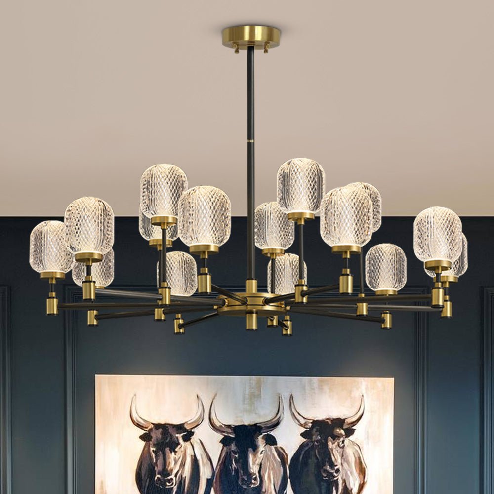 Mid Century Modern 15 - Light Crystal Glass Chandelier - LightfixturesUAE