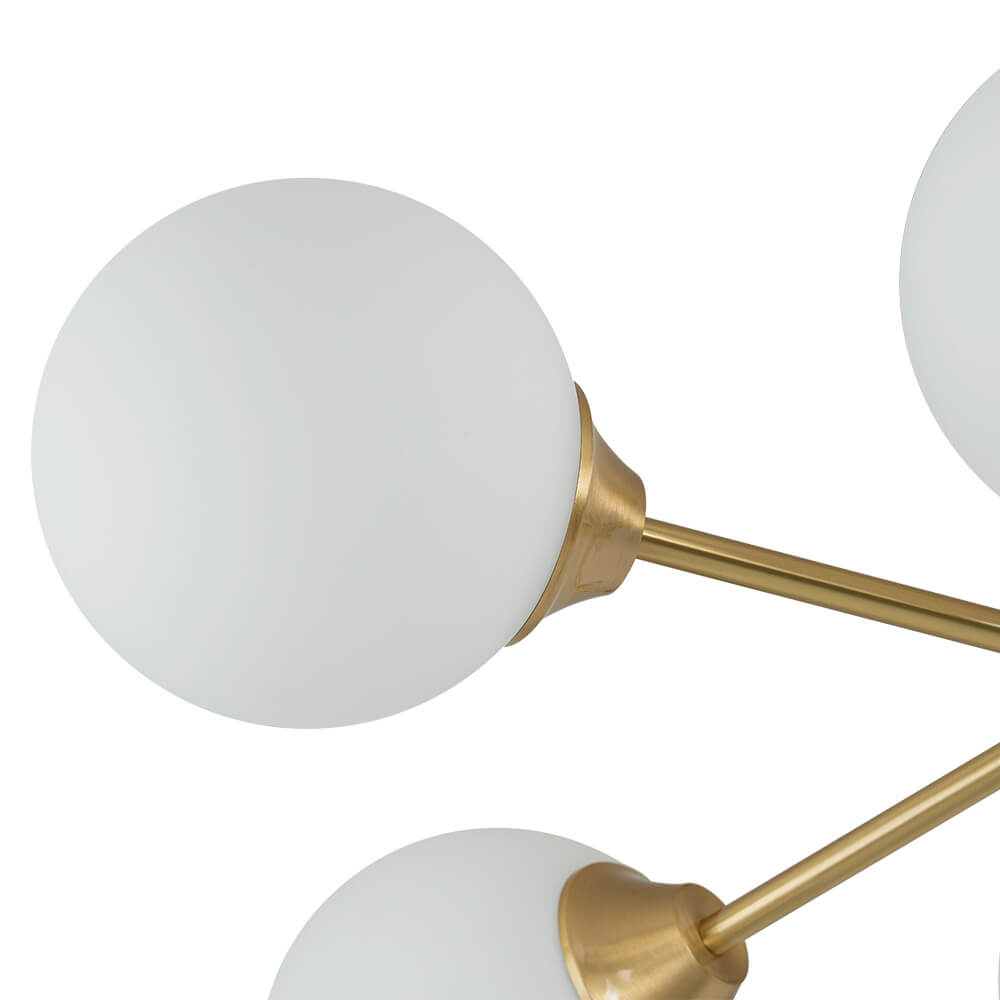 Mid - century Modern 15 - Light Sputnik Branching Glass Globe Semi Flush Mount - LightfixturesUAE