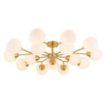 Mid - century Modern 15 - Light Sputnik Branching Glass Globe Semi Flush Mount - LightfixturesUAE