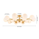 Mid - century Modern 15 - Light Sputnik Branching Glass Globe Semi Flush Mount - LightfixturesUAE
