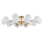 Mid - century Modern 15 - Light Sputnik Branching Glass Globe Semi Flush Mount - LightfixturesUAE