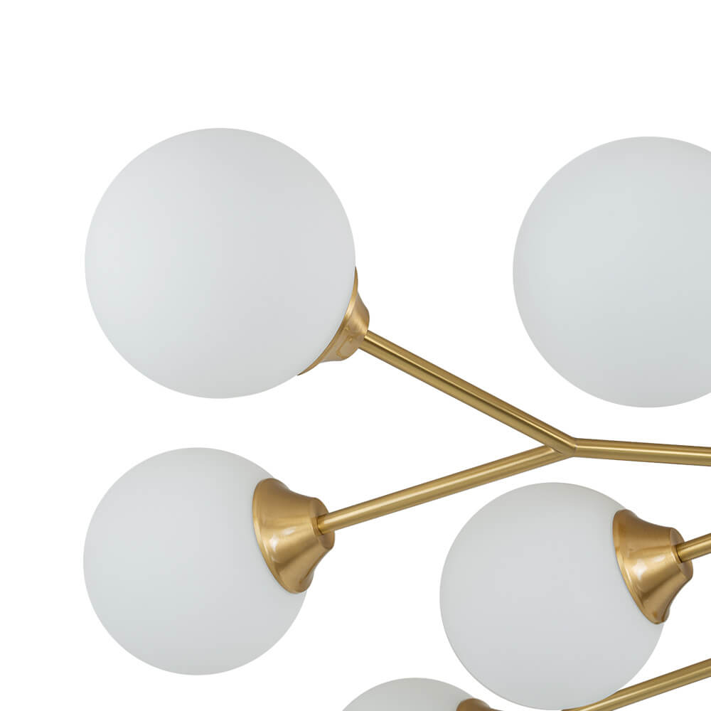 Mid - century Modern 15 - Light Sputnik Branching Glass Globe Semi Flush Mount - LightfixturesUAE