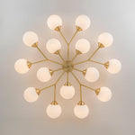 Mid - century Modern 15 - Light Sputnik Branching Glass Globe Semi Flush Mount - LightfixturesUAE