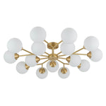 Mid - century Modern 15 - Light Sputnik Branching Glass Globe Semi Flush Mount - LightfixturesUAE