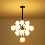 Mid Century Modern 19 - Light Cluster Glass Globe Chandelier - LightfixturesUAE