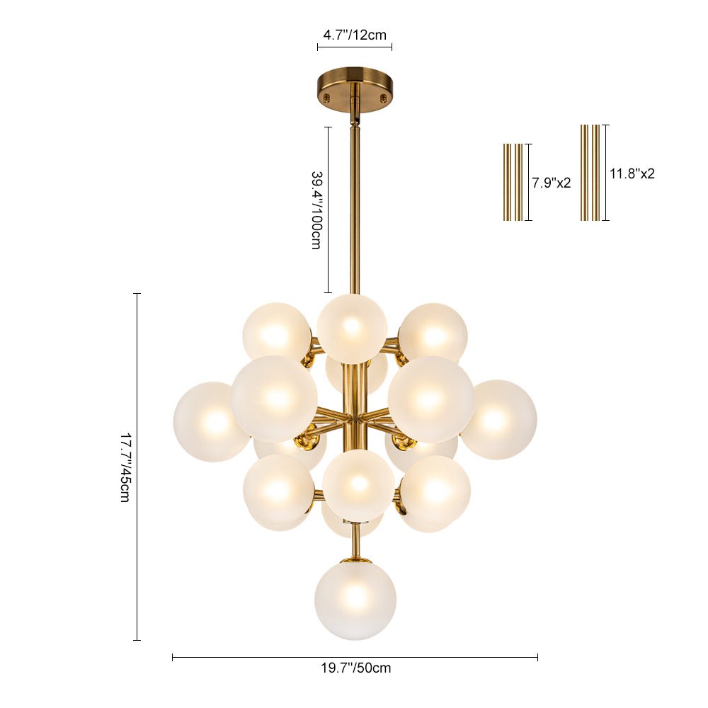 Mid Century Modern 19 - Light Cluster Glass Globe Chandelier - LightfixturesUAE