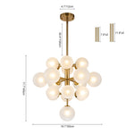 Mid Century Modern 19 - Light Cluster Glass Globe Chandelier - LightfixturesUAE