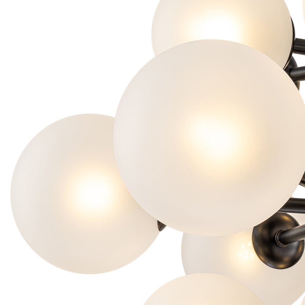 Mid Century Modern 19 - Light Cluster Glass Globe Chandelier - LightfixturesUAE