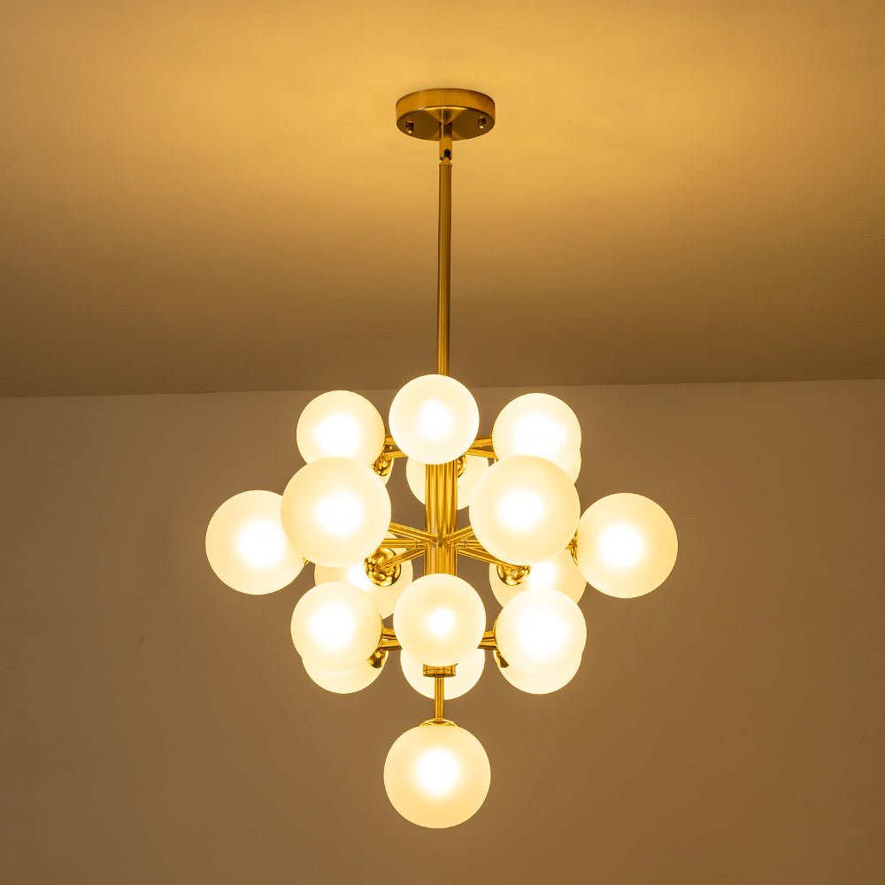 Mid Century Modern 19 - Light Cluster Glass Globe Chandelier - LightfixturesUAE
