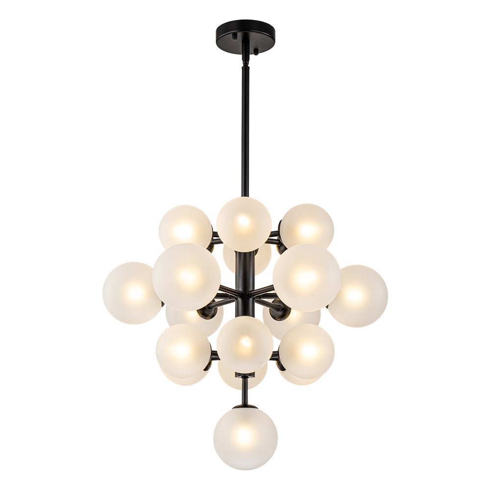 Mid Century Modern 19 - Light Cluster Glass Globe Chandelier - LightfixturesUAE