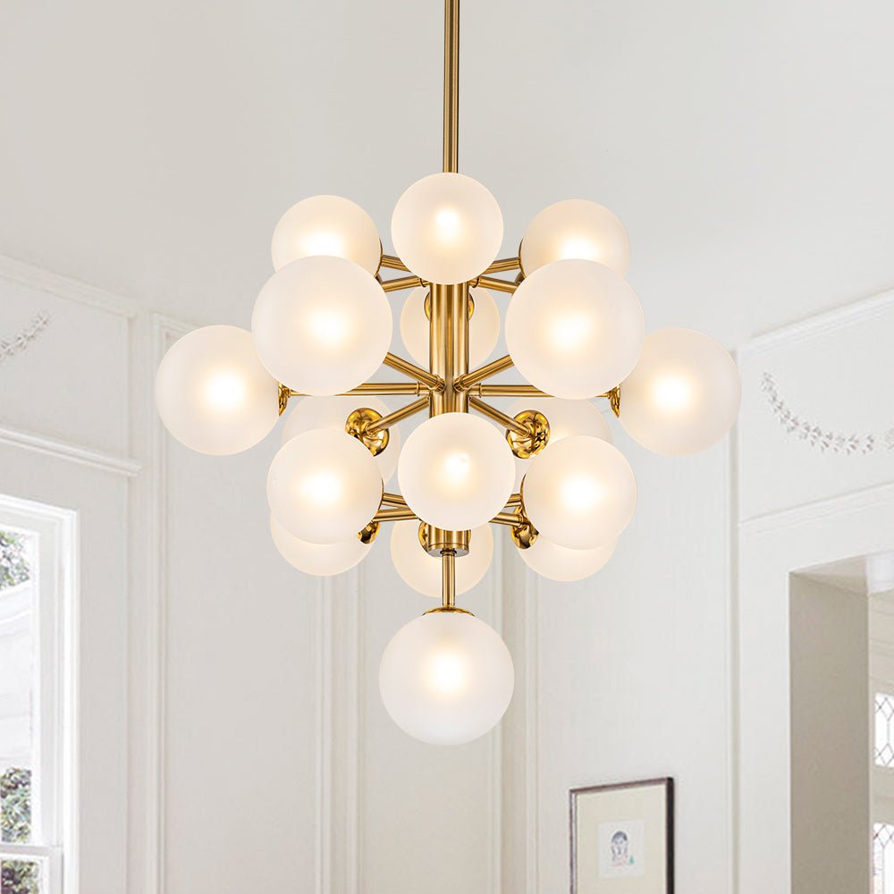 Mid Century Modern 19 - Light Cluster Glass Globe Chandelier - LightfixturesUAE