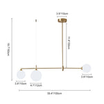 Mid - Century Modern 3 Light Linear Brass Ceiling Light - LightfixturesUAE