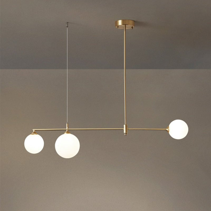 Mid - Century Modern 3 Light Linear Brass Ceiling Light - LightfixturesUAE