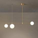 Mid - Century Modern 3 Light Linear Brass Ceiling Light - LightfixturesUAE