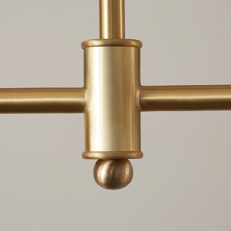 Mid - Century Modern 3 Light Linear Brass Ceiling Light - LightfixturesUAE