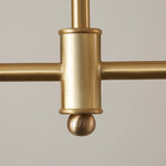 Mid - Century Modern 3 Light Linear Brass Ceiling Light - LightfixturesUAE