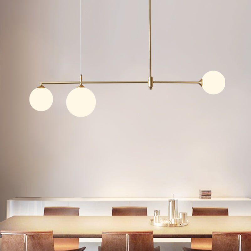 Mid - Century Modern 3 Light Linear Brass Ceiling Light - LightfixturesUAE