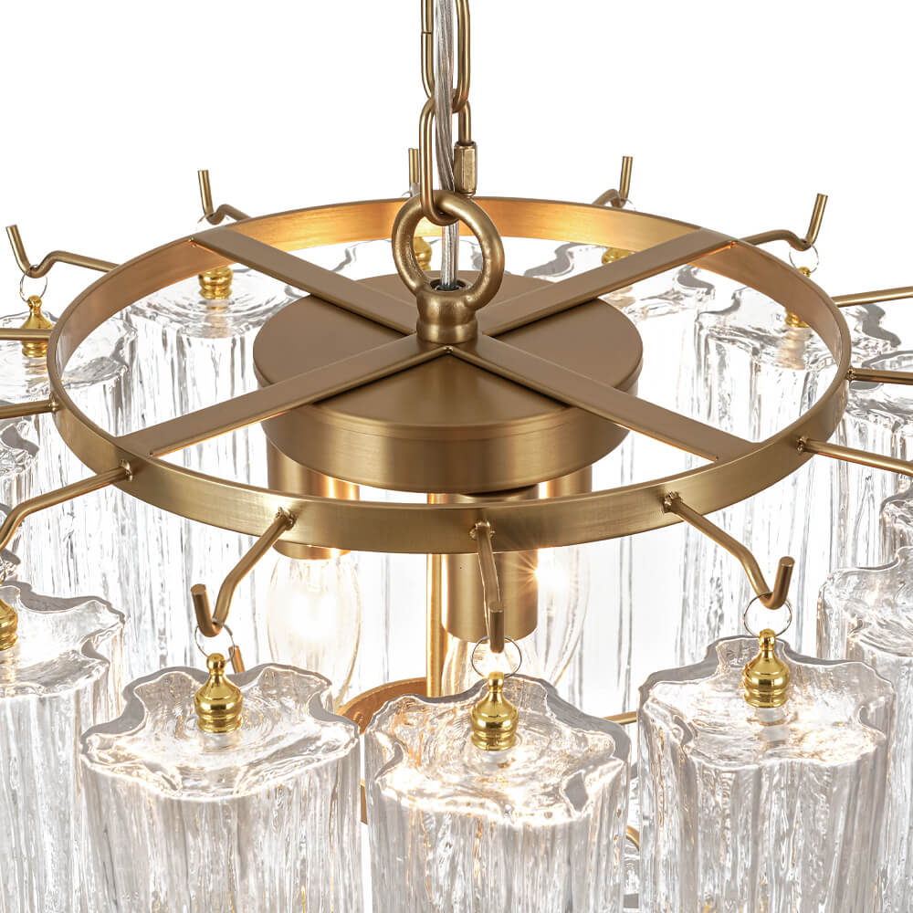 Mid - century Modern 3 - Tier Tube Glass Chandelier - LightfixturesUAE